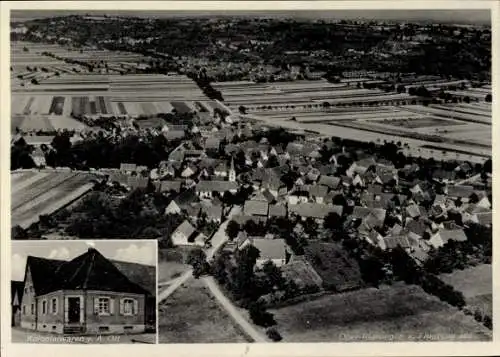 Ak Oberrimsingen Breisach am Oberrhein, Fliegeraufnahme, Kolonialwaren von A. Ott