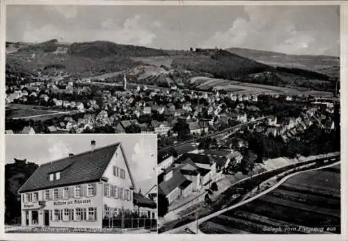 Ak Salach im Filstal, Fliegeraufnahme, Gasthaus zum Schwanen