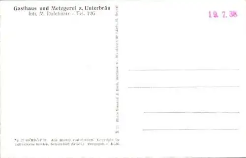 Ak Schrobenhausen in Oberbayern, Fliegeraufnahme, Gasth. Unterbräu