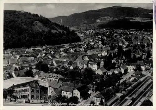 Ak Schopfheim in Baden, Fliegeraufnahme, Bahnhofshotel