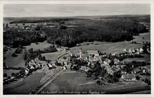 Ak Heinrichsburg Eberhardzell in Oberschwaben Württemberg, Fliegeraufnahme