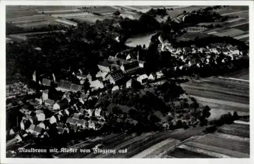 Ak Maulbronn im Enzkreis Baden Württemberg, Kloster, Fliegeraufnahme