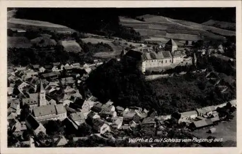 Ak Wörth an der Donau Oberpfalz Bayern, Fliegeraufnahme