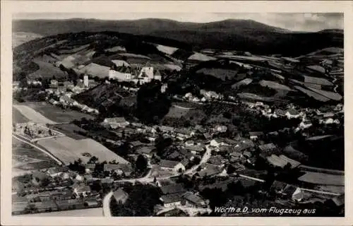 Ak Wörth an der Donau Oberpfalz Bayern, Fliegeraufnahme