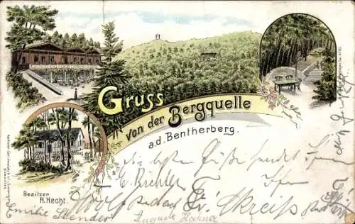 Litho Benthe Ronnenberg, Gasthof Bergquelle, H. Hecht, Wald, Bentherberg