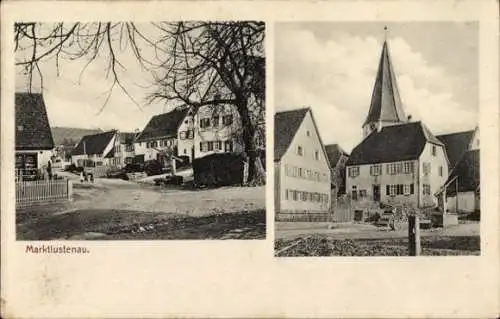 Ak Marktlustenau Kreßberg in Württemberg, Kirche, Platz, Straße