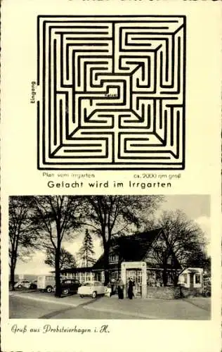 Ak Probsteierhagen in Holstein, Zum Irrgarten, Labyrinth