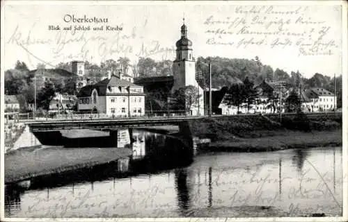 Ak Oberkotzau an der Saale, Schloss, Kirche