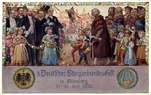 Künstler Ak Durst, J., Nürnberg in Mittelfranken, 8. Deutsches Sängerbundesfest 1912