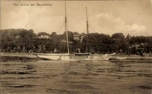 Ak Hamburg Altona Neumühlen, Strand, Boot