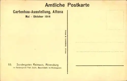 Ak Hamburg Altona, Gartenbauausstellung 1914, Sondergarten Reimann