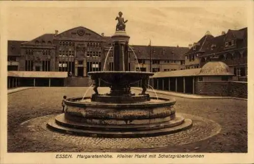 Ak Essen im Ruhrgebiet, Margaretenhöhe, Kleiner Markt, Schatzgräberbrunnen