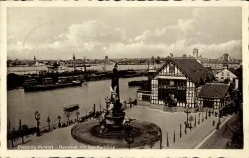 Ak Ruhrort Duisburg im Ruhrgebiet, Denkmal, Schifferbörse