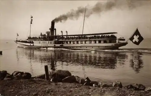 Ak Lac Leman, Bateau La Suisse, Salondampfer auf dem Genfer See