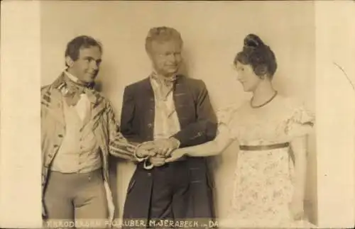 Foto Ak München, Nationaltheater, Schauspieler F. Brodersen, F. Gruber, M. Jerabeck