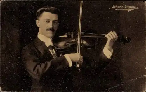 Ak Komponist Johann Strauss, Komponist mit Violine