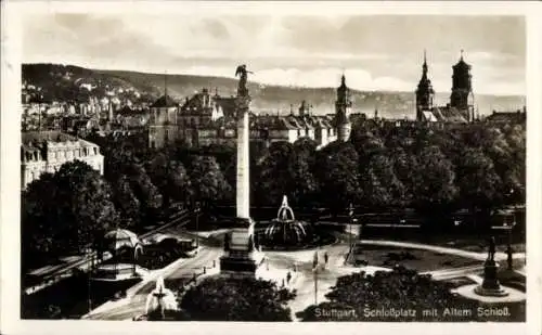 Ak Stuttgart in Württemberg, Schlossplatz mit Altem Schloss