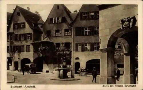 Ak Stuttgart am Neckar, Hans im Glück Brunnen