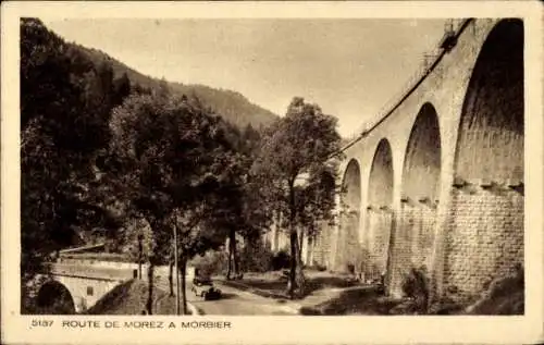 Ak Morez de Jura, Route de Morez a Morbier, Brücke