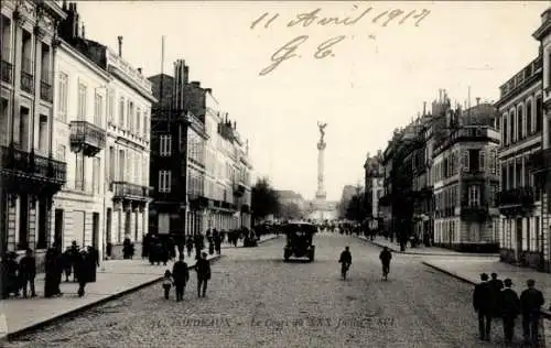 Ak Bordeaux Gironde, Cours du 30. Juillet, Säule