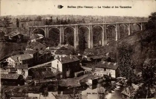 Ak Bellac Haute Vienne, Viaduc, Tanneries