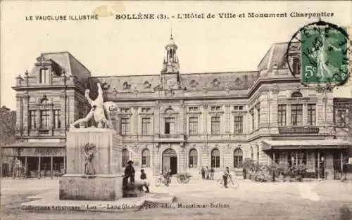 Ak Bollène Vaucluse, Rathaus, Monument Charpentier