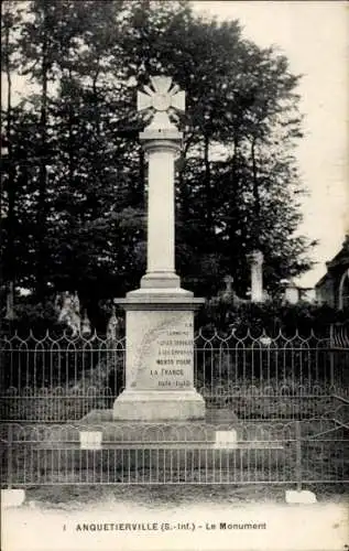 Ak Anquetierville Seine-Maritime, Monument Morts pour la France