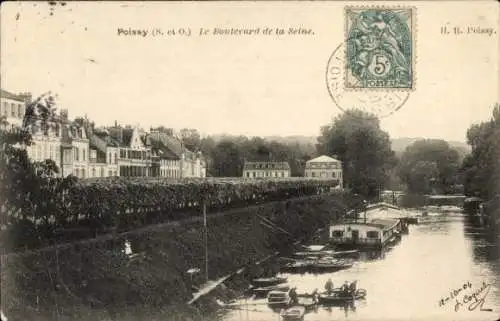 Ak Poissy Yvelines, Le Boulevard de la Seine