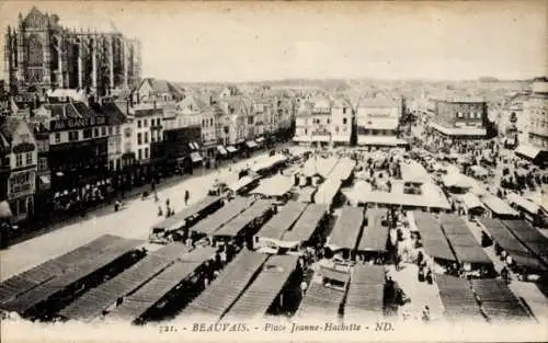 Ak Beauvais Oise, Place Jeanne-Hachette