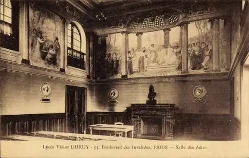 Ak Paris VII, Boulevard des Invalides, Lycée Victor Duruy, Salle des Actes