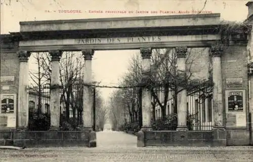 Ak Toulouse Haute Garonne, Jardin des Plantes, Entree Principale