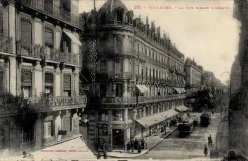 Ak Toulouse Haute Garonne, Rue Alsace Lorraine