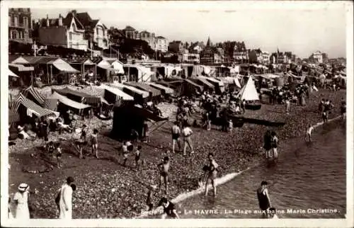 Ak Le Havre Seine Maritime, La Plage aux Bains Marie Christine