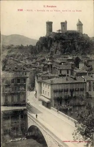 Ak Foix Ariege, Entree de la Ville, Cote de la Gare