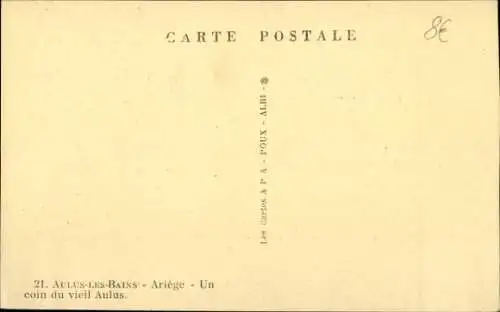 Ak Aulus les Bains Ariege, un coin du vieil Aulus