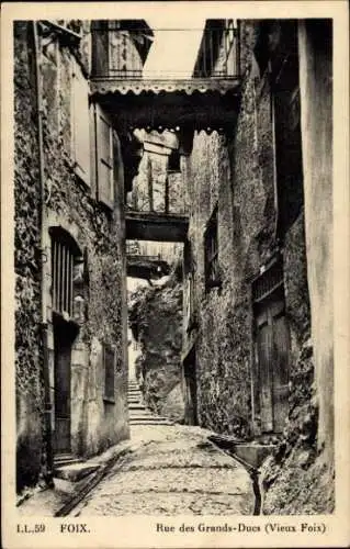 Ak Foix Ariege, Rue des Grands-Ducs (Vieux Foix)