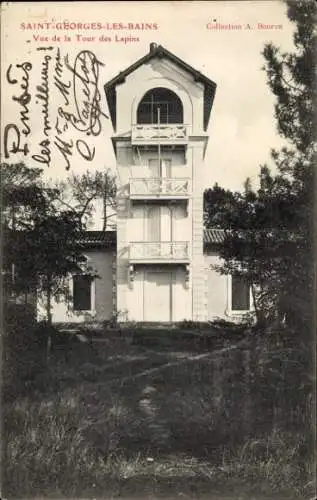 Ak Saint-Georges-les-Bains Ardèche, vue de la Tour des Lapins