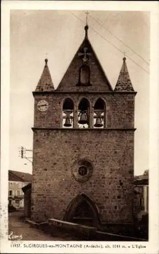 Ak Saint Cirgues en Montagne Ardèche, Kirche