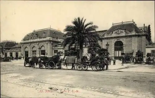 Ak Nice Nizza Alpes Maritimes, Bahnhof