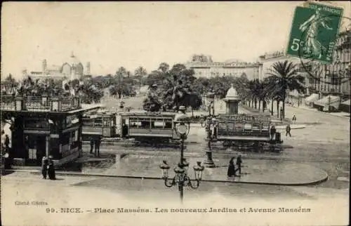 Ak Neufchâtel en Bray Seine Maritime, Place Massena, les nouveaux Jardins, Avenue Massenn