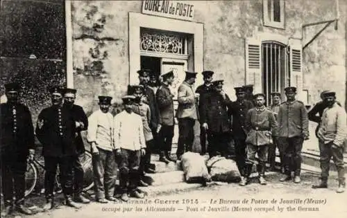 Ak Jouville Meuse, Le Bureau de Postes occupe par les Allemands, Grande Guerre 1914