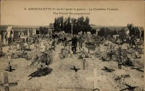 Ak Aix Noulette Pas de Calais, Französischer Soldatenfriedhof