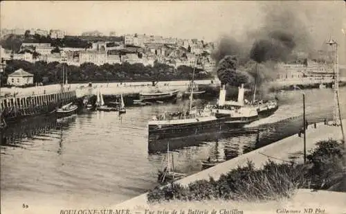 Ak Boulogne sur Mer Pas de Calais, Blick von der Chatillon-Batterie aus