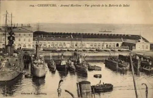 Ak Cherbourg Manche, Maritimes Arsenal, Rettungsbatterie