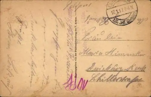 Ak Bantheville Meuse, Ansicht der zerstörten Stadt, Kirche, Straßenansicht