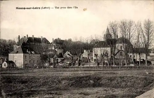 Ak Meung sur Loire Loiret, Blick auf die Insel