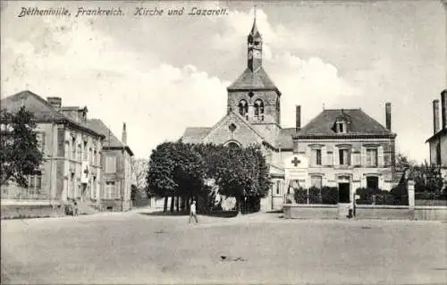 Ak Betheniville Marne, Kirche, Lazarett