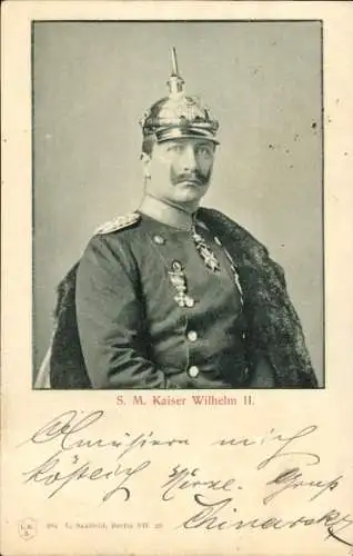 Ak Kaiser Wilhelm II., Portrait, Orden