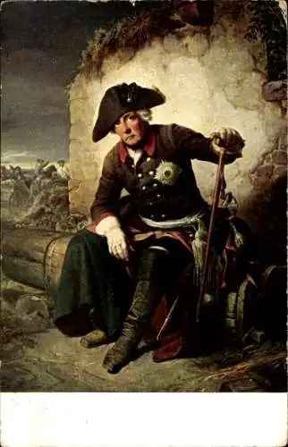 Künstler Ak Schrader, König Friedrich der Große, Uniform