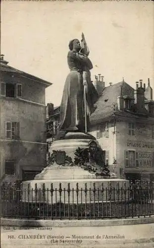 Ak Chambéry Savoie, Denkmal der Annexion